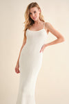 Knot your Girl Sweater Maxi Dress in White